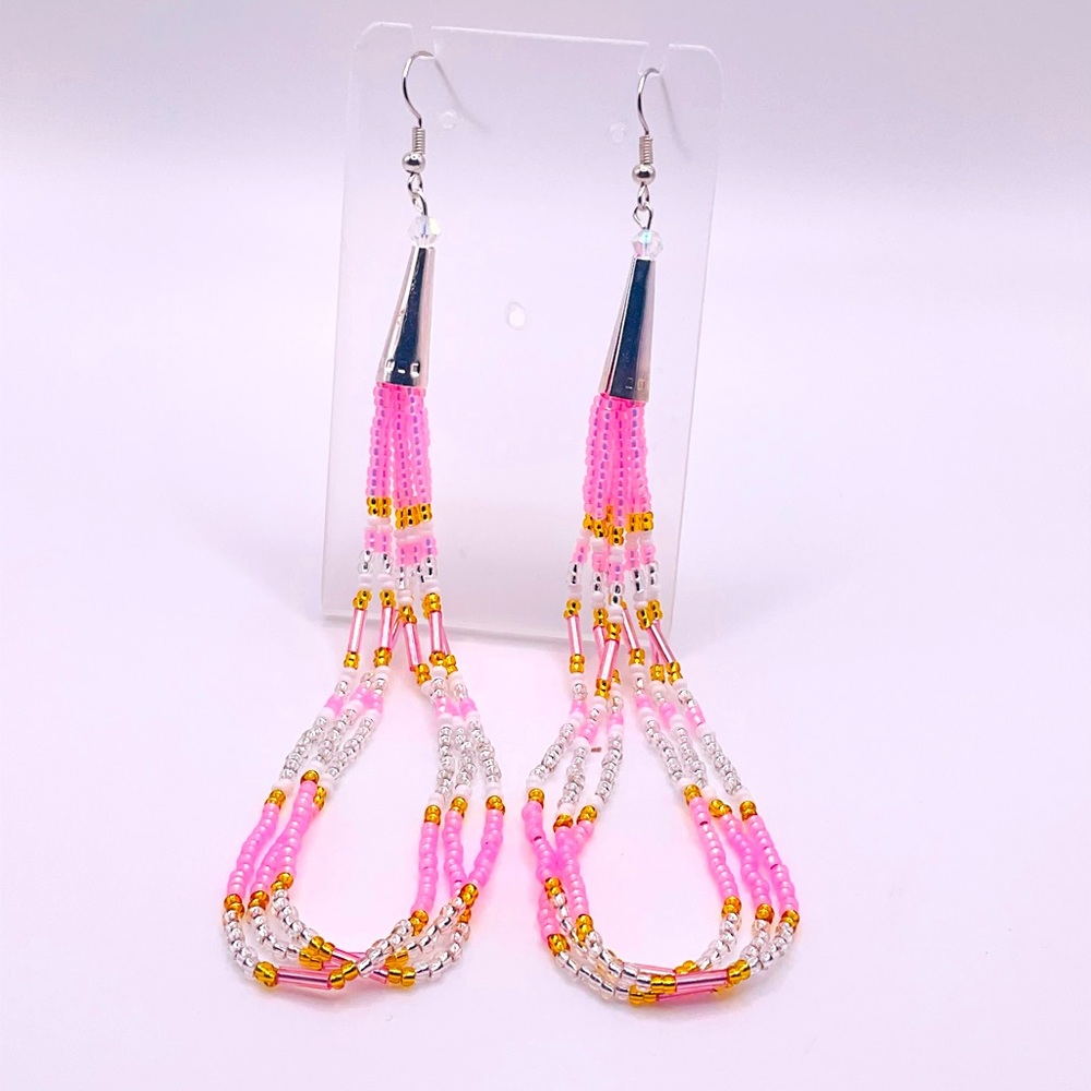 Pink earrings drop